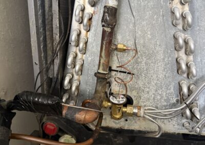 Refrigerant lines and coil during a compressor replacement in Canyon Isles, Boynton Beach