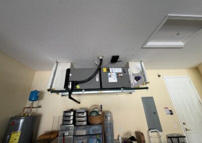Garage air handler after drain flush and cabinet repair in Wellington